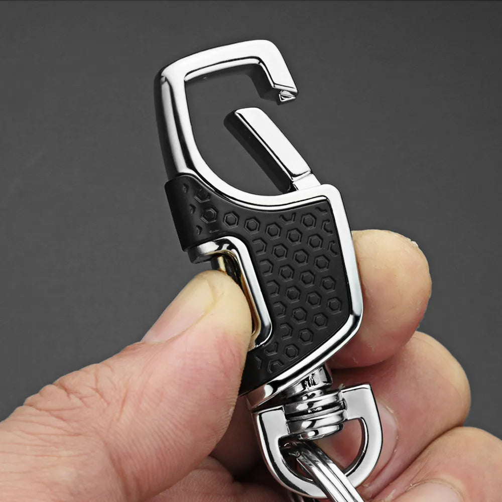 Simple Double Switch Keychain Metal 360 Degrees Rotatable Key Holder Rings