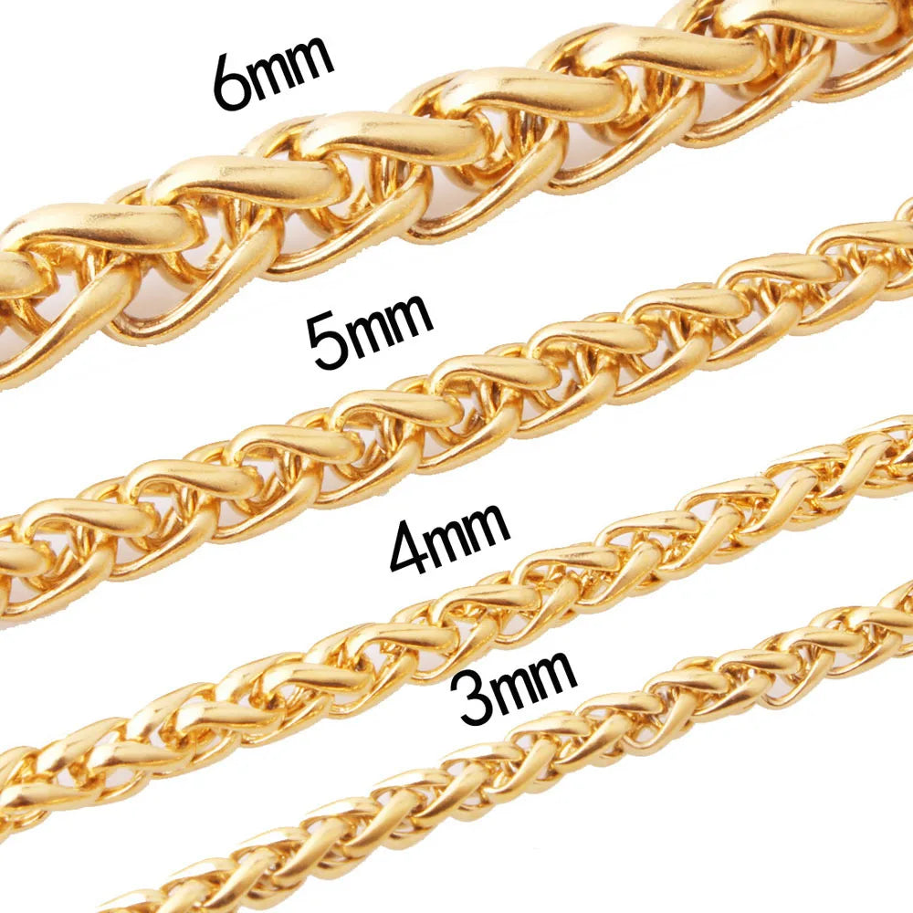 Stainless Steel Twist Chain Necklace: Punk Style for Men