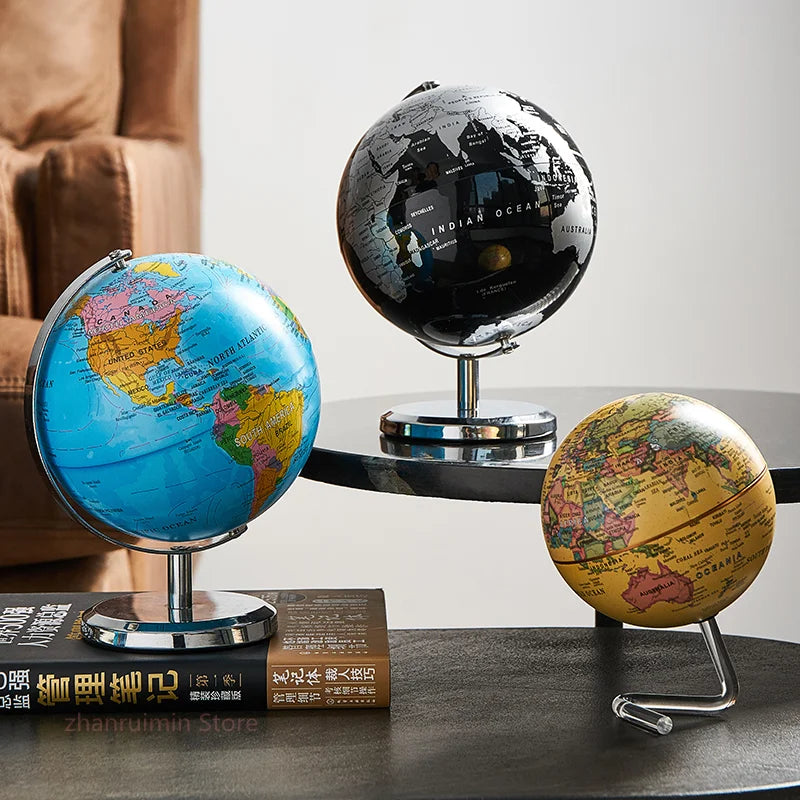 Retro World Globe Modern Learning World Map Home Decor