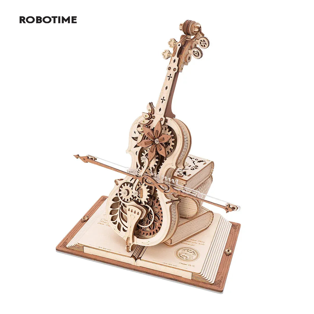 Robotime ROKR 3D Wooden Puzzle Magic Cello Mechanical Music Box