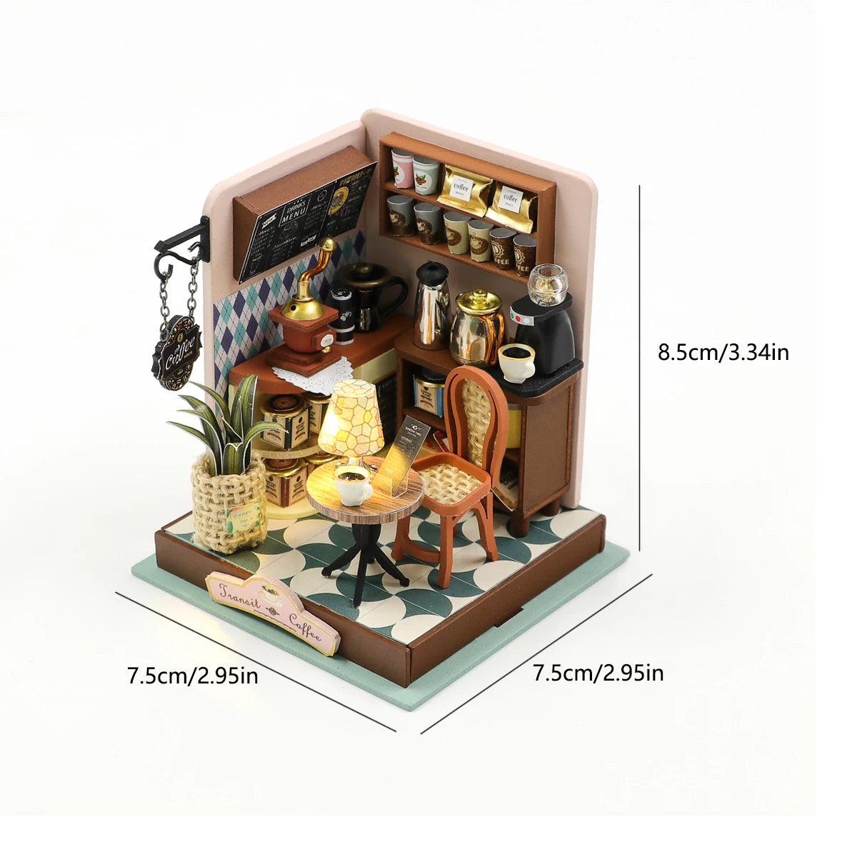 DIY 3D Puzzle: Mini Coffee Shop Baby House Kit with Wooden Furniture