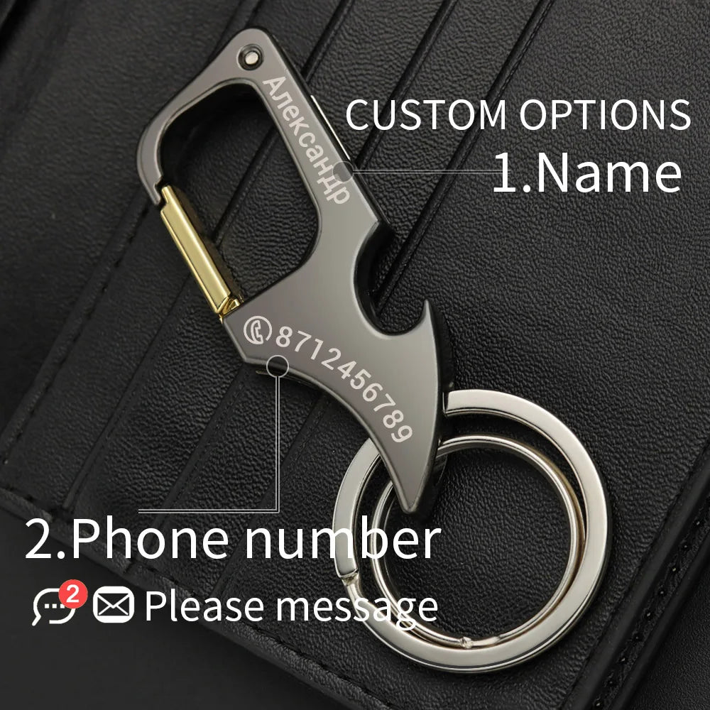 Mini Knife Keychain Foldable Personalized Lettering Multi-Functional Bottle Opener