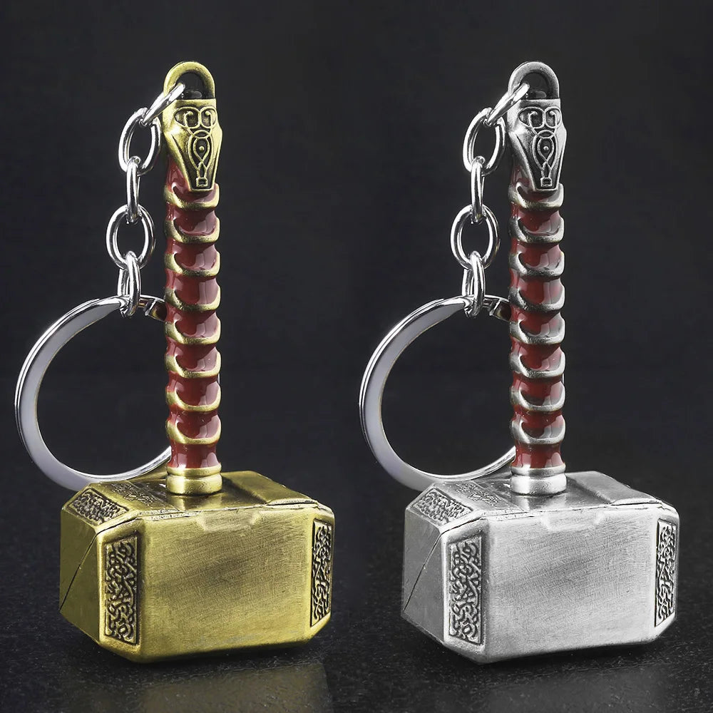 Thor Hammer Metal Keychain Movie Bat Person Key Ring