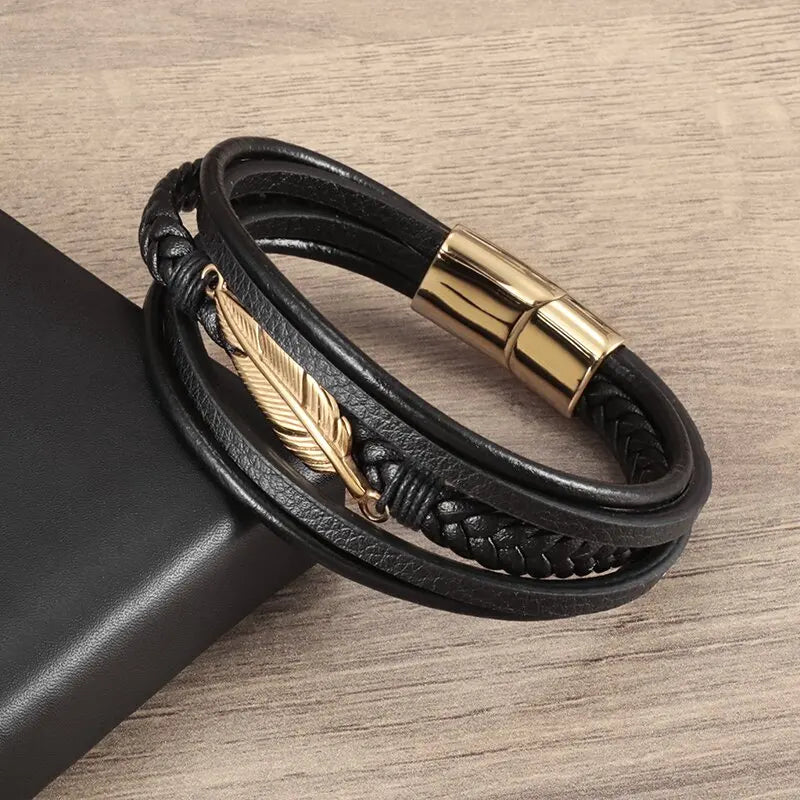 Multi-layered Leather Bracelet: Business, Party, Gifts