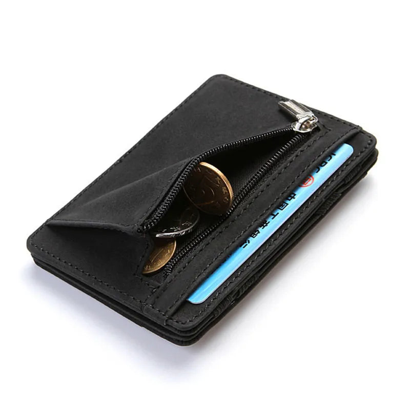 Mini Men Card Holder Wallets Zipper Coin Pocket Slim Magic Male Walle