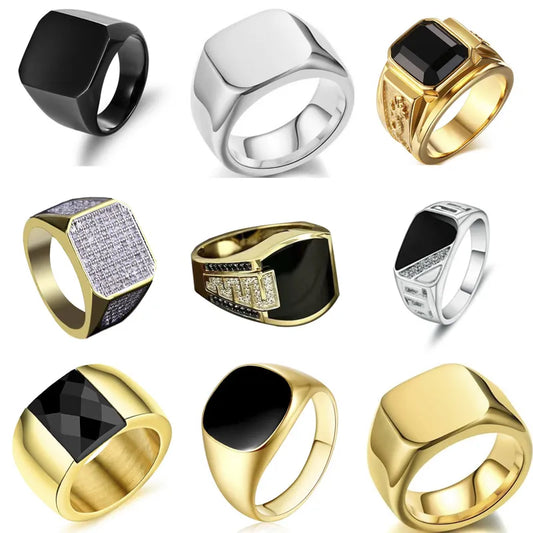 Metal Geometric Rings: Bold Punk Fashion