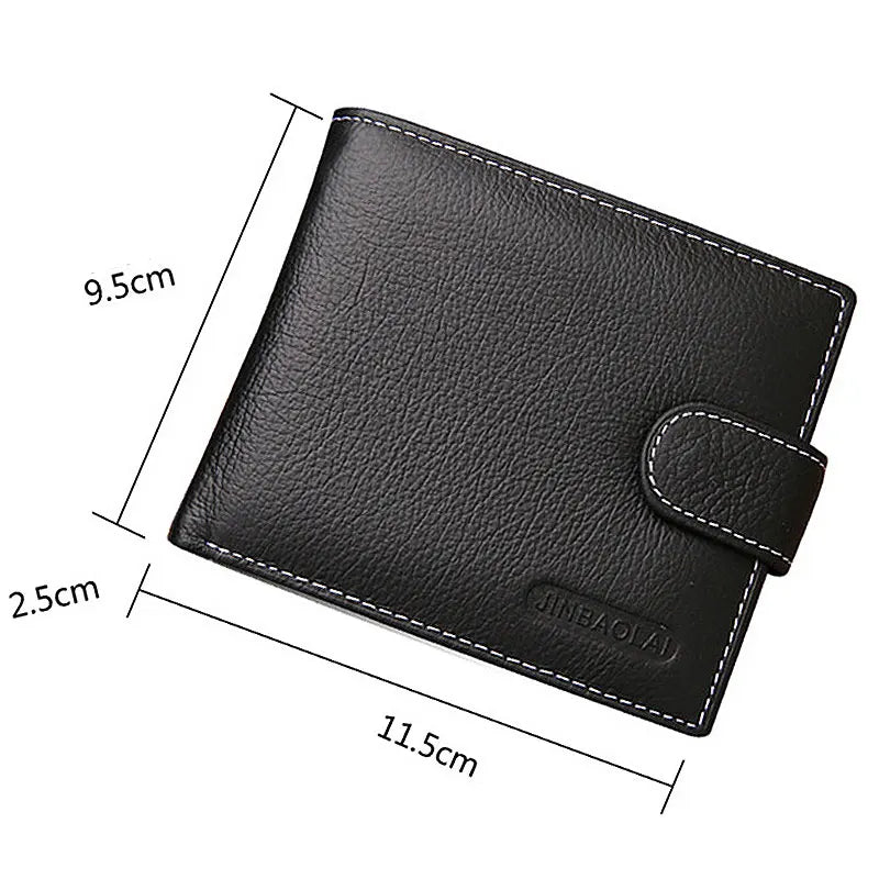 Leather Men Wallets Cow Leather Solid Sample Style Zipper Purse