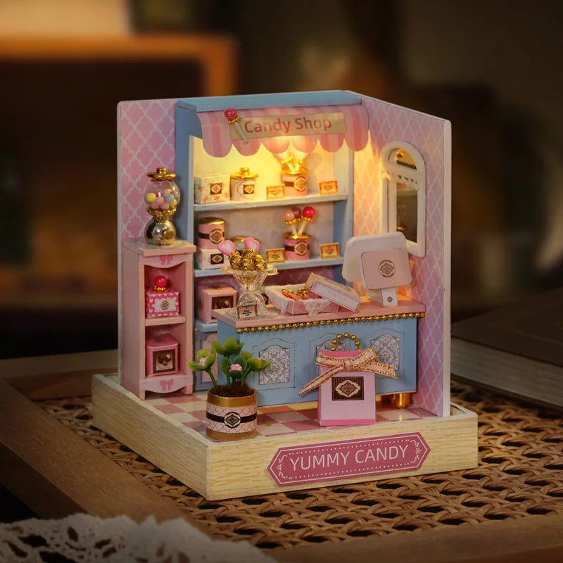 DIY Mini Dollhouse Kit: Create Charming Room Decor with Wooden Craft