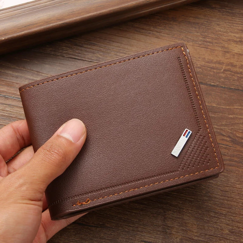 Men's Foldable Wallet with Coin Pocket, Slim Design for Business, Money, Credit Cards, ID, Vintage Style, High Capacity Bags