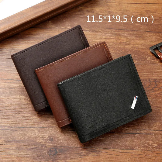 Men's Foldable Wallet with Coin Pocket, Slim Design for Business, Money, Credit Cards, ID, Vintage Style, High Capacity Bags