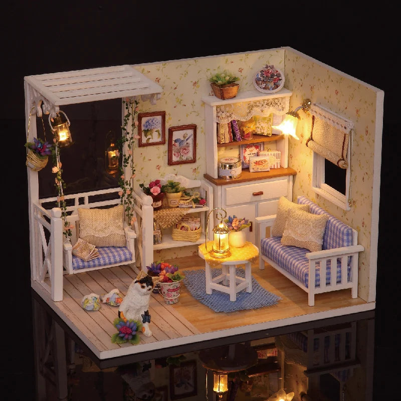 DIY 3D Puzzle: Kitten Mini Doll House with Furniture for Creative Home Decoration