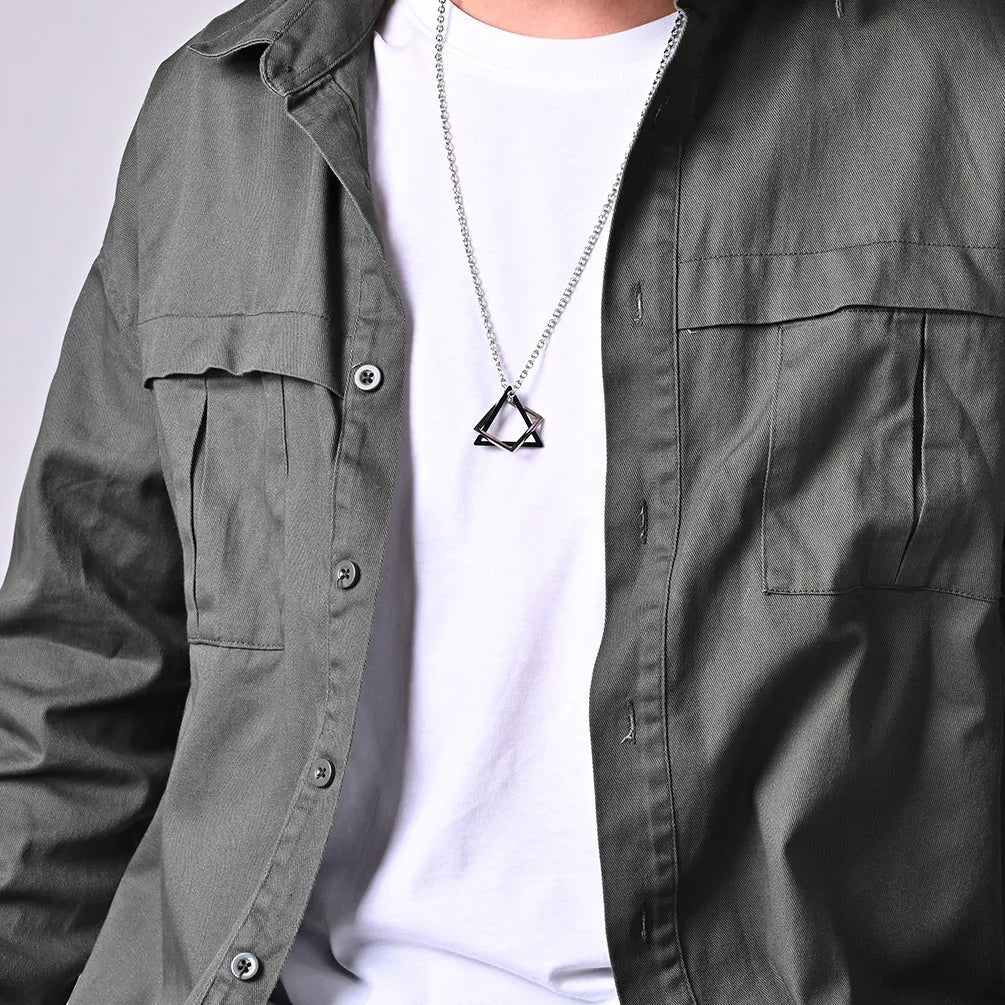 Geometric Pendant: Stainless Steel Modern Streetwear