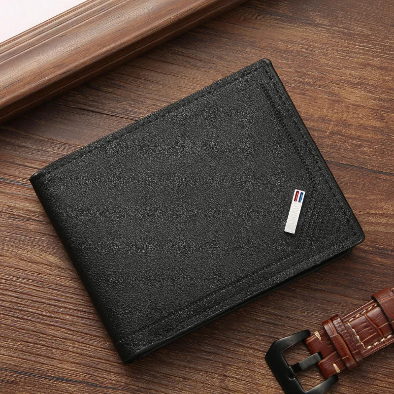 Men's Foldable Wallet with Coin Pocket, Slim Design for Business, Money, Credit Cards, ID, Vintage Style, High Capacity Bags