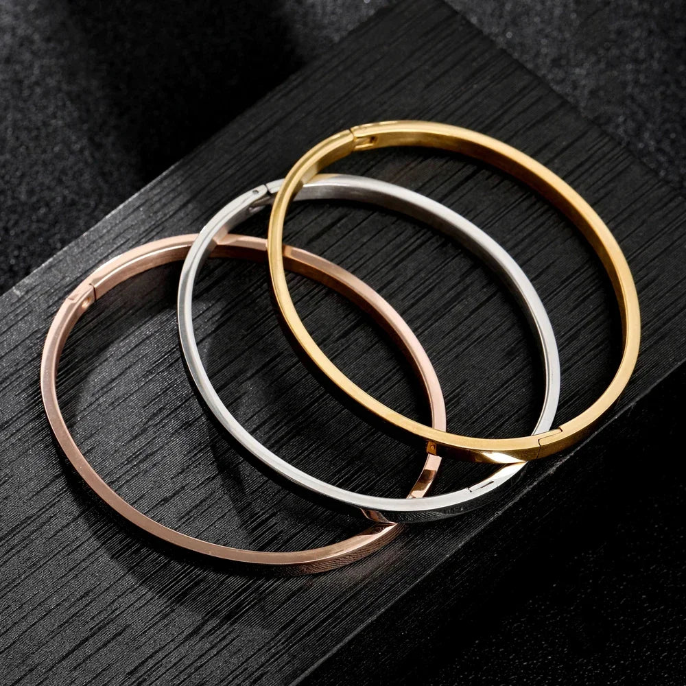 Stainless Steel C-Shape Open Bracelet Fashionable Design