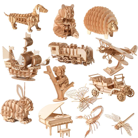 DIY 3D Wooden Insect Puzzle Animal Skeleton Assembly Model Gifts for Kids Adults Teens