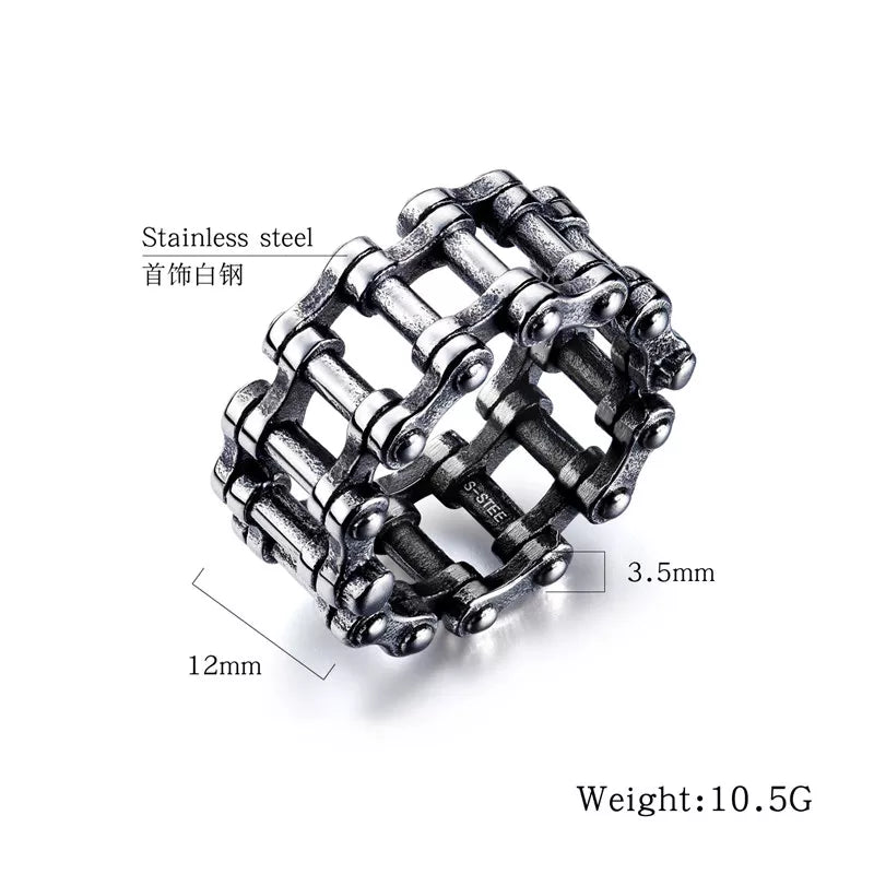 Bicycle Chain Ring: Punk Rock Stainless Steel