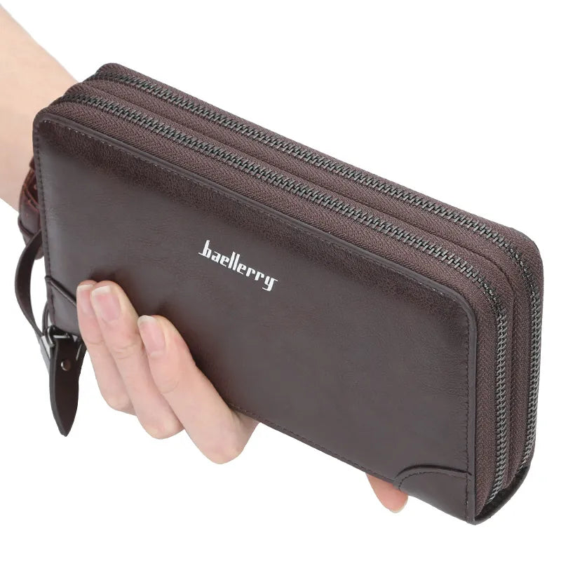 Men's Long Purse Men Wallets Double Zipper