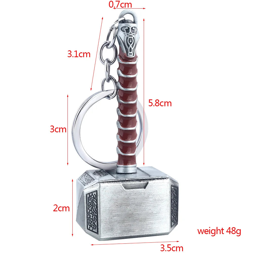 Thor Hammer Metal Keychain Movie Bat Person Key Ring