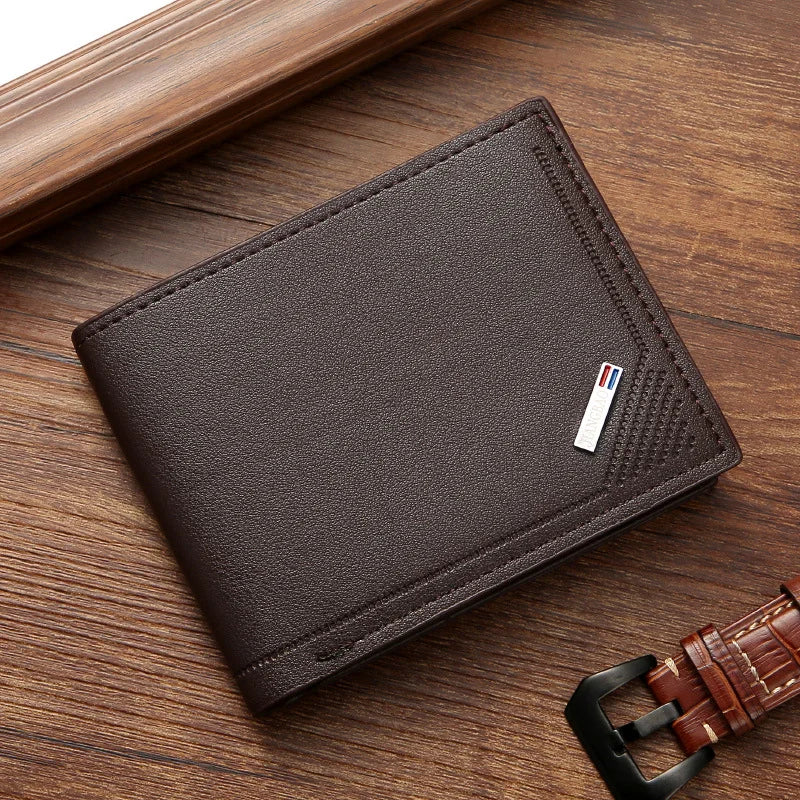 Men's Foldable Wallet with Coin Pocket, Slim Design for Business, Money, Credit Cards, ID, Vintage Style, High Capacity Bags