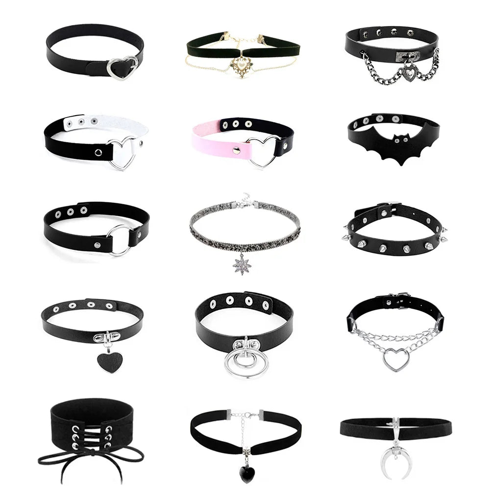 Sexy Trendy Vintage Charm Round Gothic Collar Necklaces Women Punk Choker Necklace