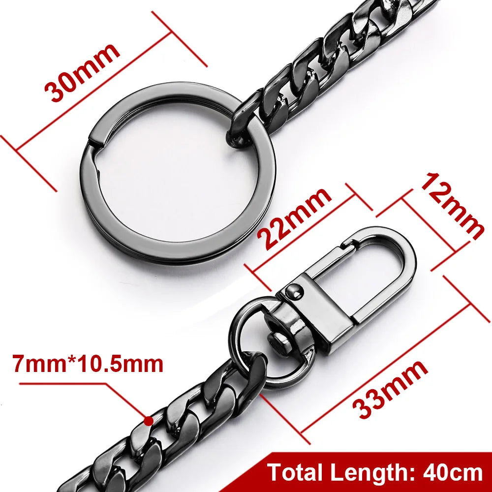 40cm Anti-lost Key Chains Metal Wallet Belt Chain Trousers Hipster Pants