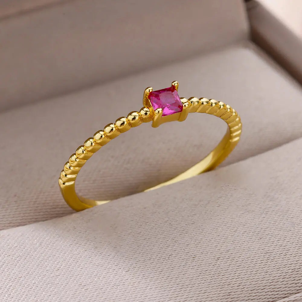 Gold-Plated Steel Rings: Aesthetic Couple Jewelry