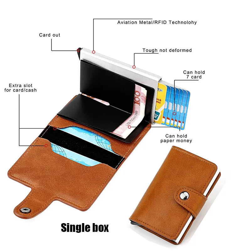 Custom RFID Blocking Men Wallet Credit Card Holder Leather Card Wallet