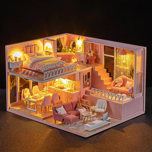 DIY 3D Puzzle: Mini Princess Doll House Kit with Furniture