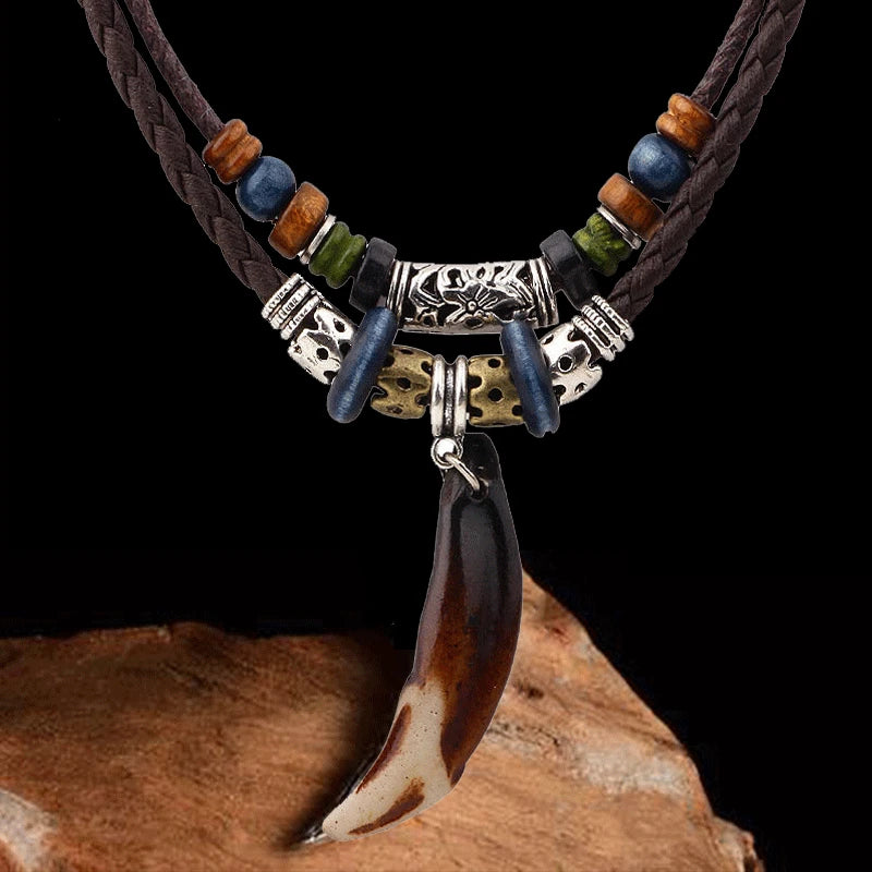 Bohemian Tooth Pendant Necklace: Men's Statement Jewelry