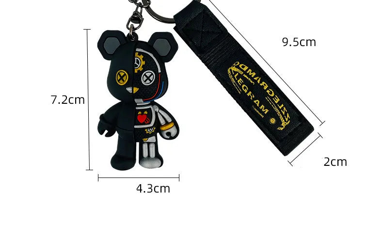 Cartoon Funny Half Skull Body robot Mechanical Bear