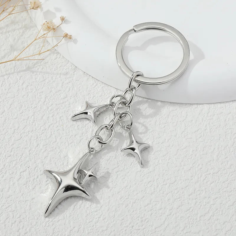 Star Moon Metal Key Rings For Women Men Friendship Gift Handbag keyring