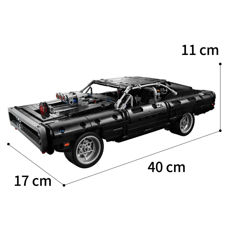 1077 Pcs Technical Dodge Charger Racing Car Building Blocks Model Moc 42111 Assemble Bricks Fast and Furious Toys For Boys Gifts