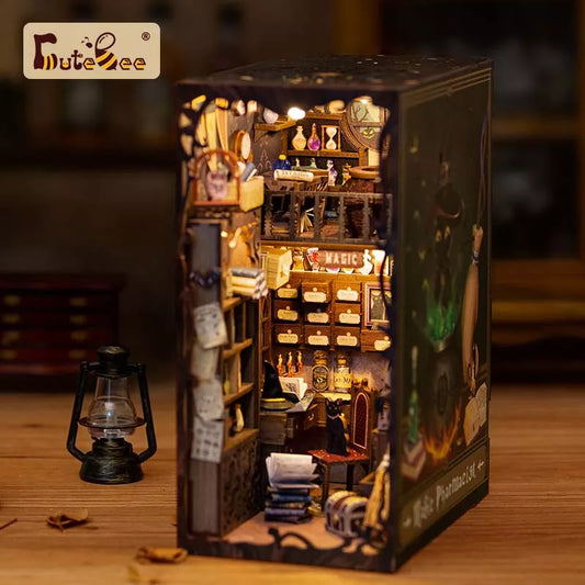 CUTEBEE DIY Book Nook Kit: Cutebee Miniature Dollhouse with Touch Lights for Christmas Gifts