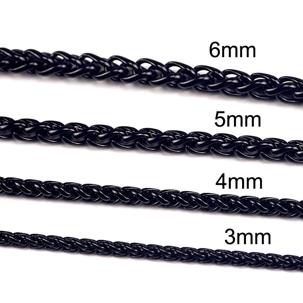 Stainless Steel Twist Chain Necklace: Punk Style for Men