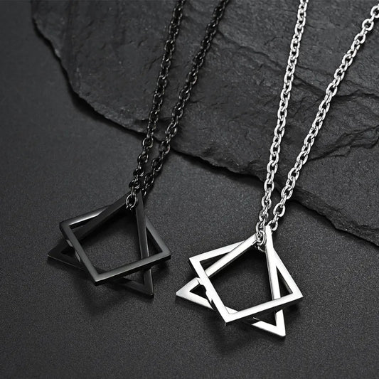 Geometric Pendant: Stainless Steel Modern Streetwear