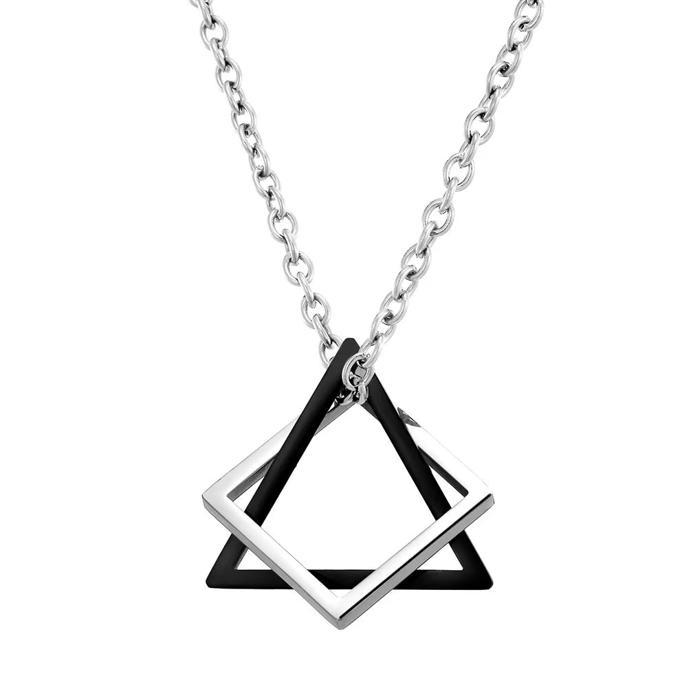 Geometric Pendant: Stainless Steel Modern Streetwear