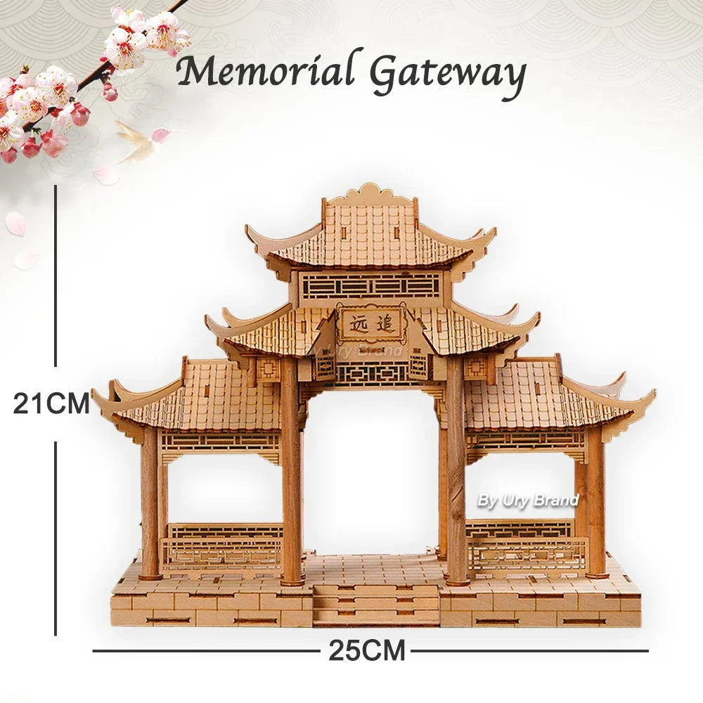 DIY 3D Puzzle: Traditional Chinese Wooden House with Light