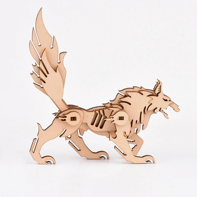 DIY 3D Wooden Puzzle Chinese Mythical Creatures Home Craft Decoration