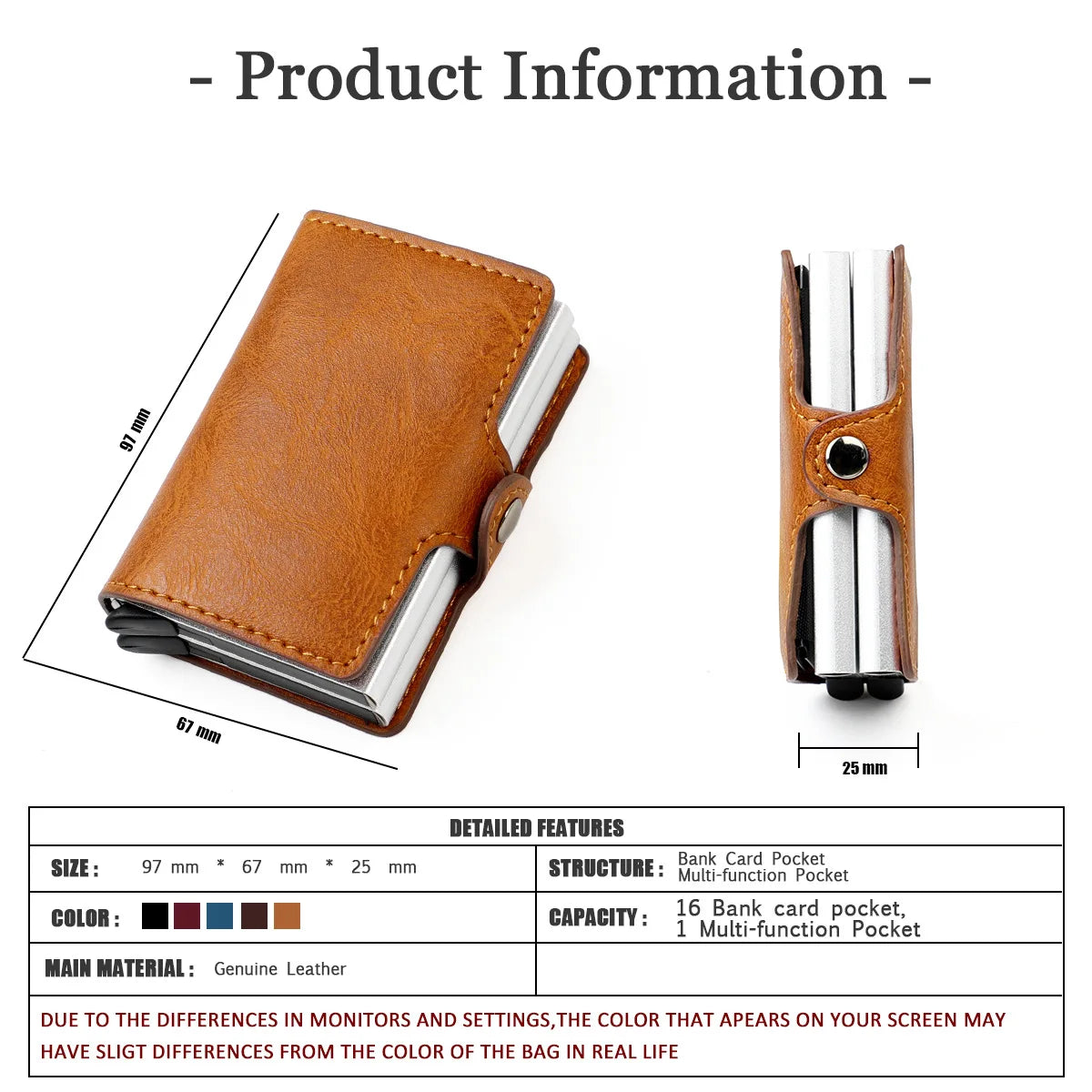 Custom RFID Blocking Men Wallet Credit Card Holder Leather Card Wallet