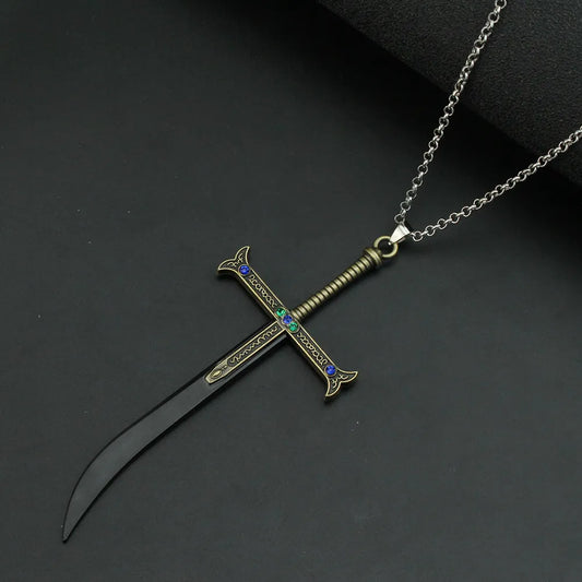 Anime metel Cool Sword Necklaces Pendant Chains Choker Collares Charm Jewelry