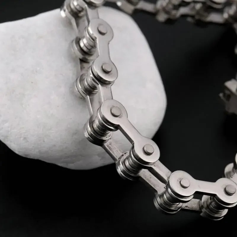 Biker Chain Bracelet: Retro Punk Titanium Fashion