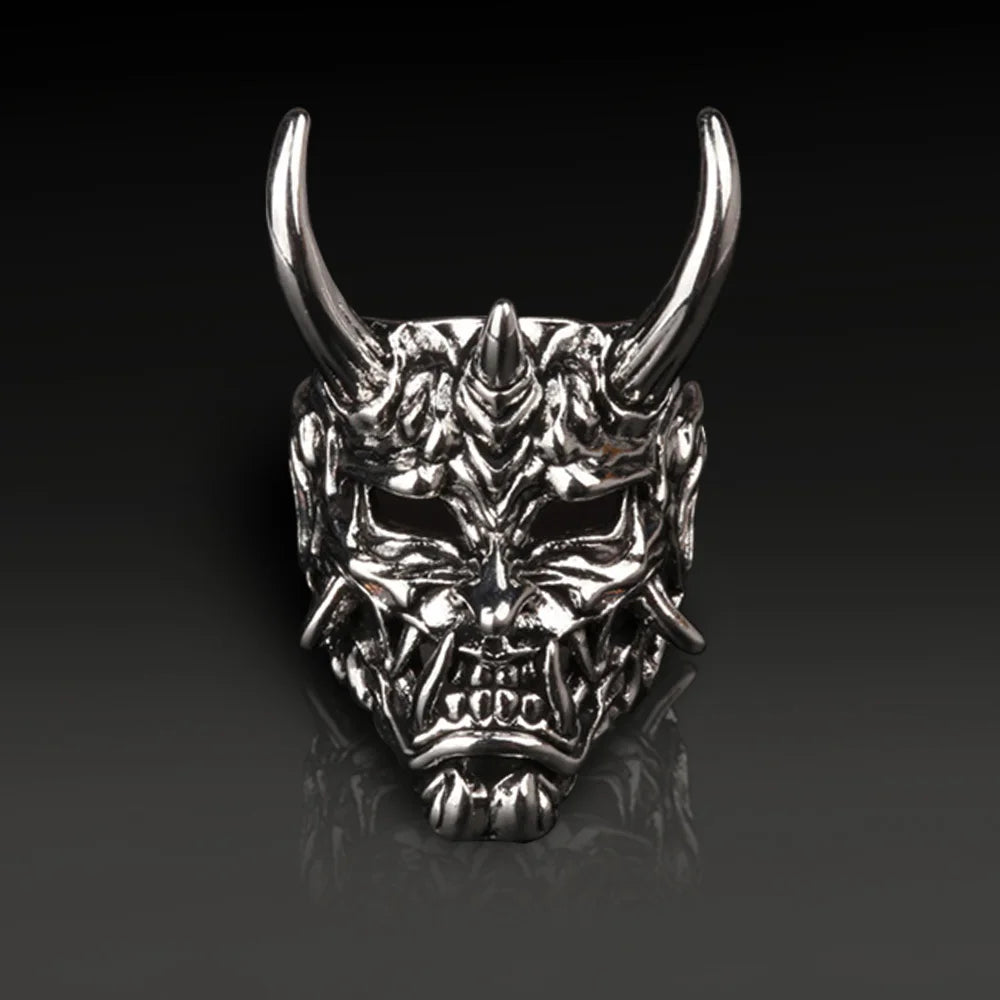 New Punk Skull Hannya Mask Ring For Man Woman