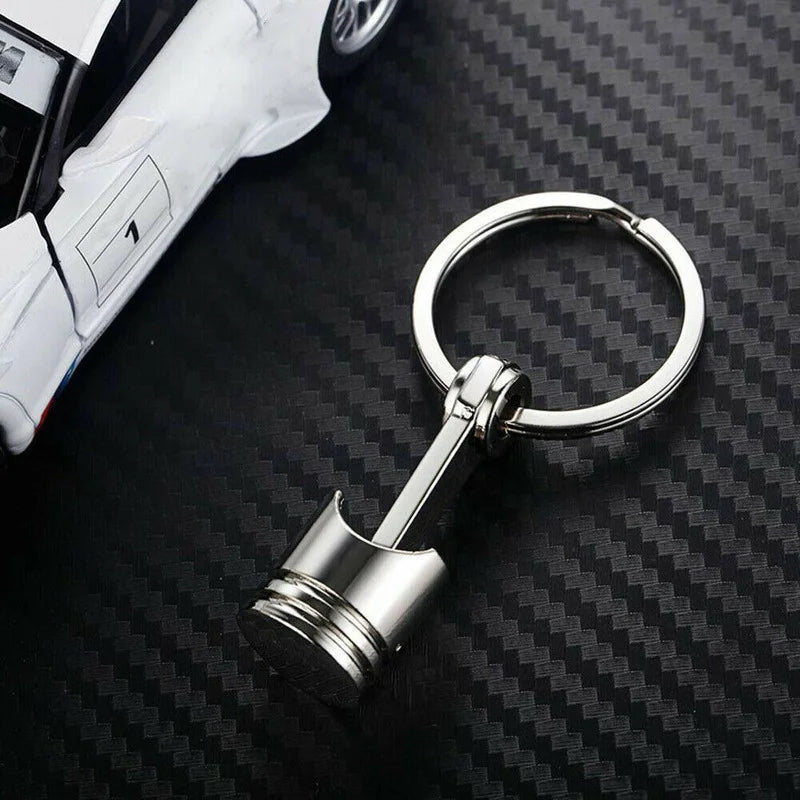 Car Engine Piston Style Keychain Key Ring Creative Metal Piston Model