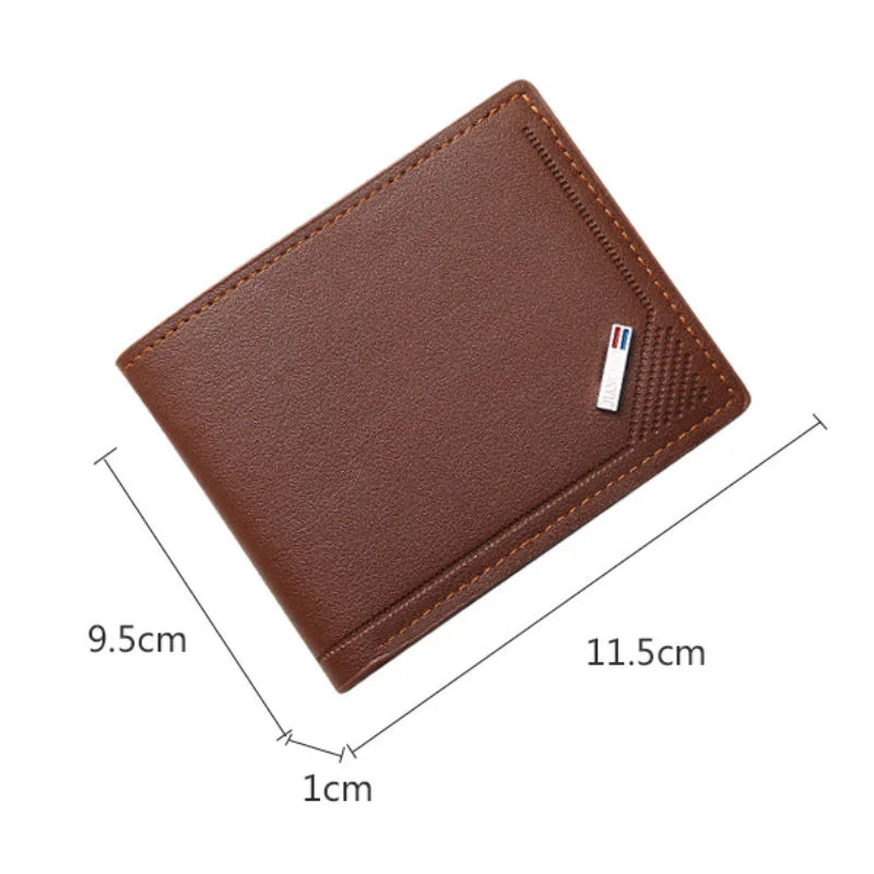 Men's Foldable Wallet with Coin Pocket, Slim Design for Business, Money, Credit Cards, ID, Vintage Style, High Capacity Bags