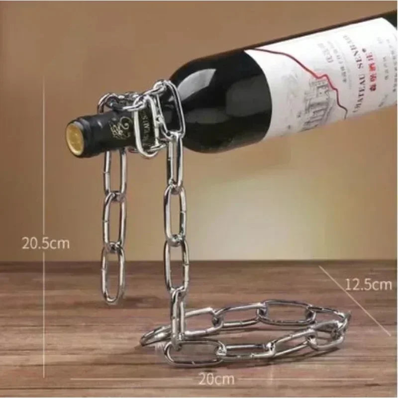 Magical Suspension iron Chain Wine Racks One Bottle Wine Display Racks Stand Holder Bar Decoration