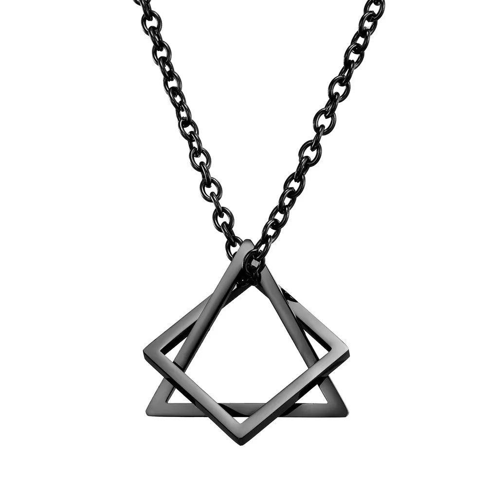 Geometric Pendant: Stainless Steel Modern Streetwear