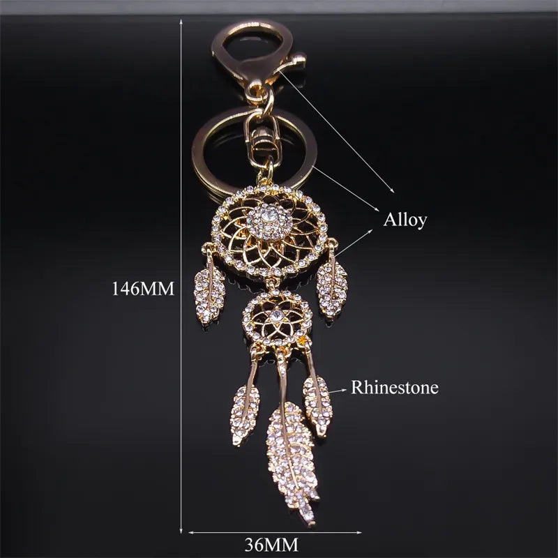 Dream Catcher Shinny Crystal Key Chain