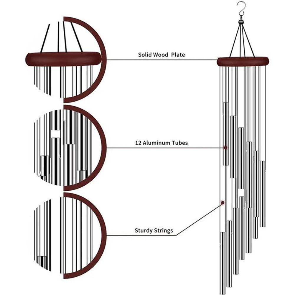 Aluminum Tube Wind Chimes: Elegant Room Garden Decor