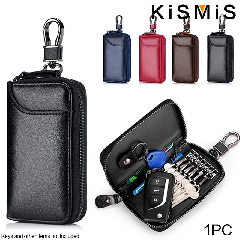 Genuine Leather KeyChain Unisex Key Bag Multifunction Organizer