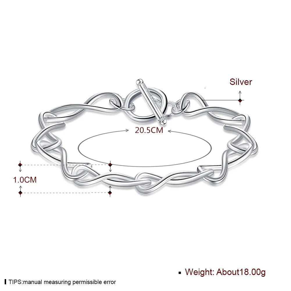 Twisted circle style shape chain Bracelet For Women luxury fashion party Wedding Jewelry